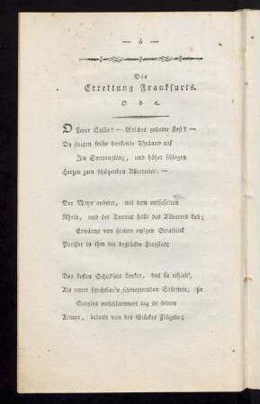 Die Errettung Frankfurts. Ode