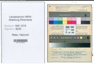 Entnazifizierung Heinrich Ritter , geb. 28.07.1897 (Konstrukteur)