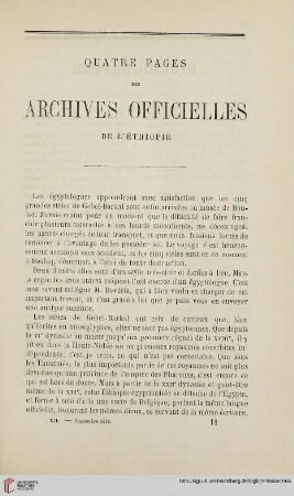 N.S. 12.1865: Quatre pages des archives officielles de l'Éthiopie