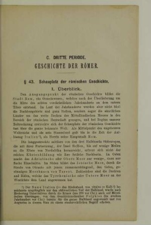C. Dritte Periode. Geschichte der Römer