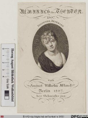 Bildnis (Christiane) Friederike (Conradine) Bethmann, geb. Flittner