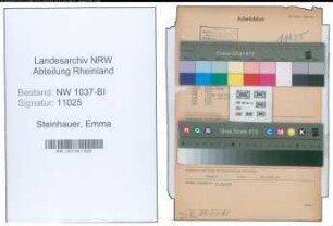 Entnazifizierung Emma Steinhauer , geb. 07.02.1901 (Postsekretaerin)