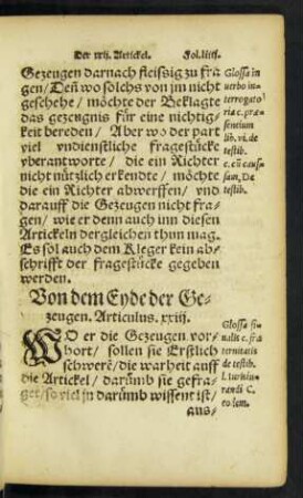 Von dem Eyde der Gezeugen. Articulus. xxiii.
