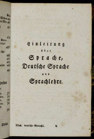 Einleitung über Sprache, Deutsche Sprache und Sprachlehre