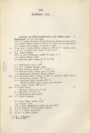 VIII. Landzins 1505