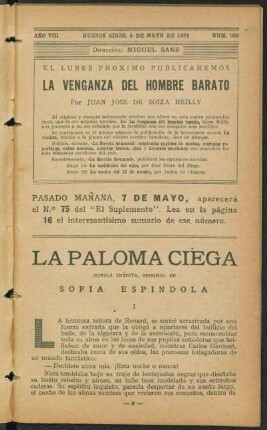 1924008338: La paloma ciega : novela inédita
