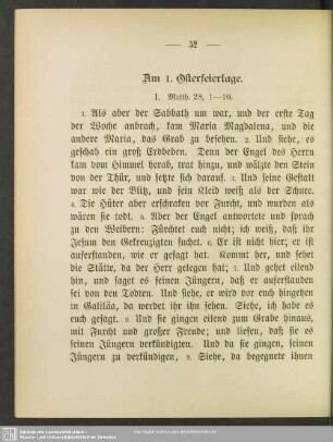 Am 1. Osterfeiertage