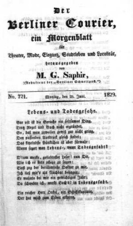 No. 721., Montag, den 29. Juni 1829