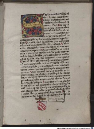 Sententiarum variationes sive synonyma : Mit Widmungsvorrede des Autors an Johannes Meliorantius