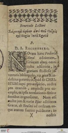 Benevolo Lectori
