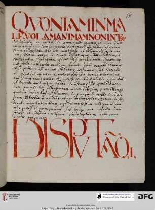 Disputatio prima.