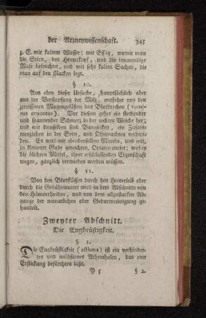 Zweyter Abschnitt. Die Engbrüstigkeit.