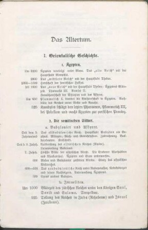 I. Orientalische Geschichte.