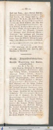 Großherzogliche Administrativbehörden.