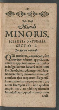 Sectio I. De Anima rationali.