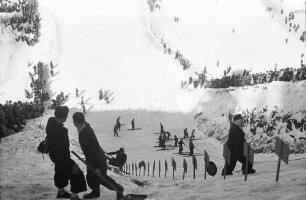 Neustadt: Deutsche Nordische Skimeisterschaften; Stampfkommando, von der Sprungschanze auf den Auslauf