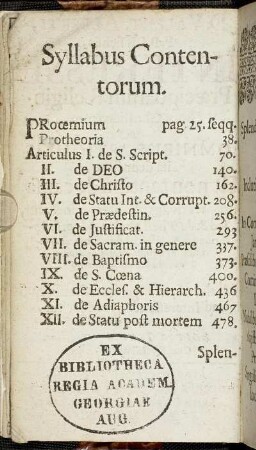 Syllabus Contentorum.