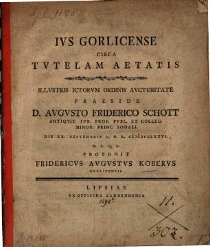 Ivs Gorlicense Circa Tvtelam Aetatis