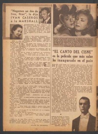 "El canto del cisne" es la película que más salas ha inaugurada en el país