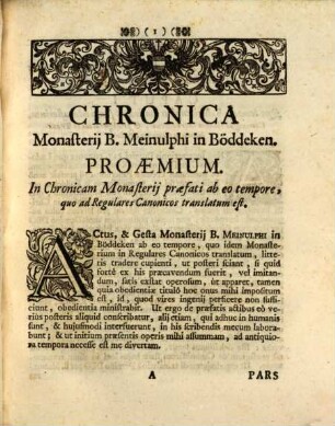 Chronicon Monasterii Bödecensis Ordinis Canonic. Regul. S. Augustini In Dioecesi Paderbornensi scriptum Saeculo XV.