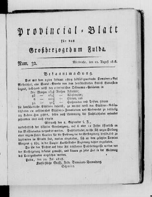 Num. 32, Ausgabe vom 12. August 1818 [S. 390/391 fehlt.]