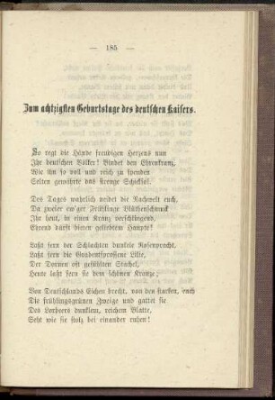 Zum achtzigsten Geburtstage des deutschen Kaisers