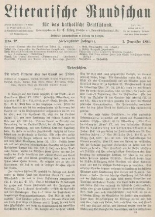 353-362 Die neuere Literatur über das Concil von Trient : Schluß