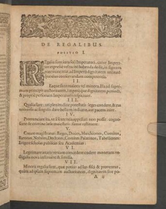 De Regalibus.