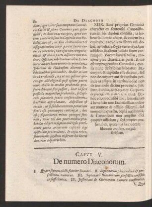Caput V. De numero Diaconorum.