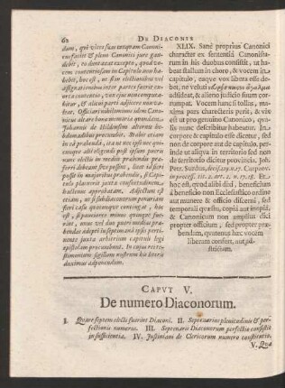 Caput V. De numero Diaconorum.