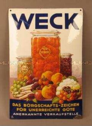 Werbeschild für Einweckgläser