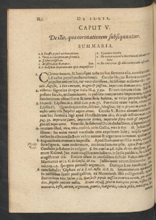 Caput V. De illis, quae coronationem subsequuntur