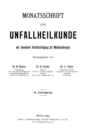 2: Monatsschrift für Unfallheilkunde, Versicherungs-, Versorgungs- und Verkehrsmedizin
