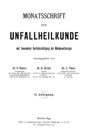 2: Monatsschrift für Unfallheilkunde, Versicherungs-, Versorgungs- und Verkehrsmedizin