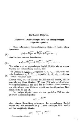 Sechstes Capitel. Allgemeine Untersuchungen über die mehrgliedrigen Exponentialgesetze.