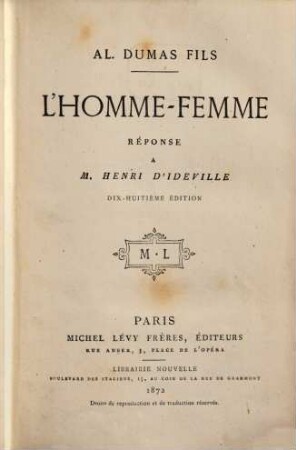 L' homme-femme : réponse à Henri d'Ideville