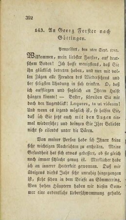 143. An Georg Forster nach Göttingen.