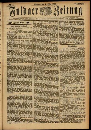 Zweite Ausgabe vom Sonntag, den 04. März 1894.