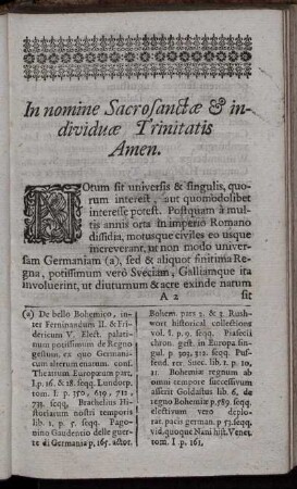 In nomine Sacrosanctæ & individuæ Trinitatis Amen.
