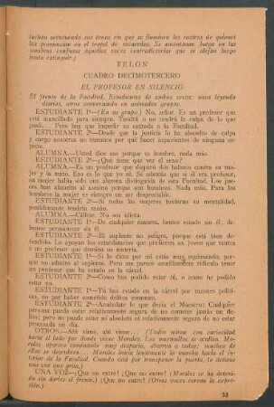 Cuadro décimotercero - El profesor en silencio