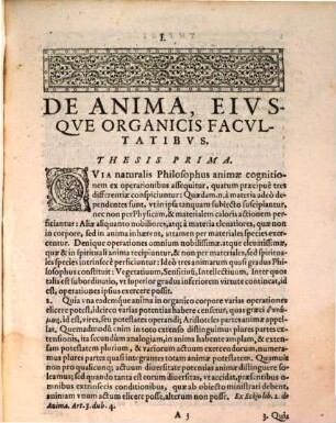 Assertiones philos. de anima, eiusque organicis facultatibus