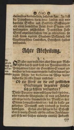 Achte Abtheilung.