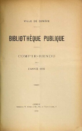Compte rendu. 1896