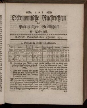 II. Stück. Sonnabends den 15 Januar. 1774.