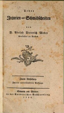 Ueber Injurien und Schmähschriften, 2
