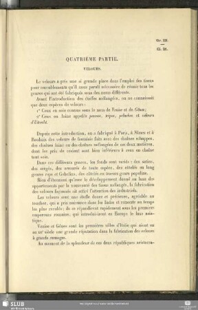 Quatrième Partie. Velours