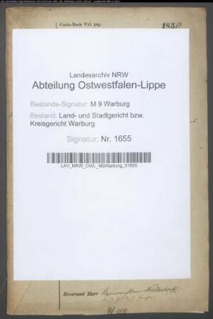 Erblasser: Uhe, Elisabeth, geb. Wehmann: