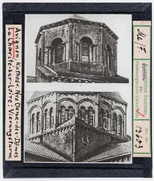 Vergleich: Avignon: Kathedrale Notre-Dame-des-Doms, Vierungsturm, mit La Charité-sur-Loire