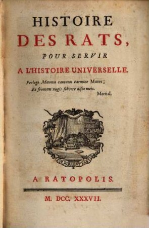 Histoire des rats pour servir à l'histoire universelle