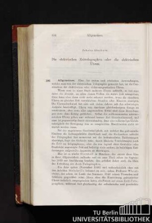 Zehnter Abschnitt. Die elektrischen Zeittelegraphen oder die elektrischen Uhren.